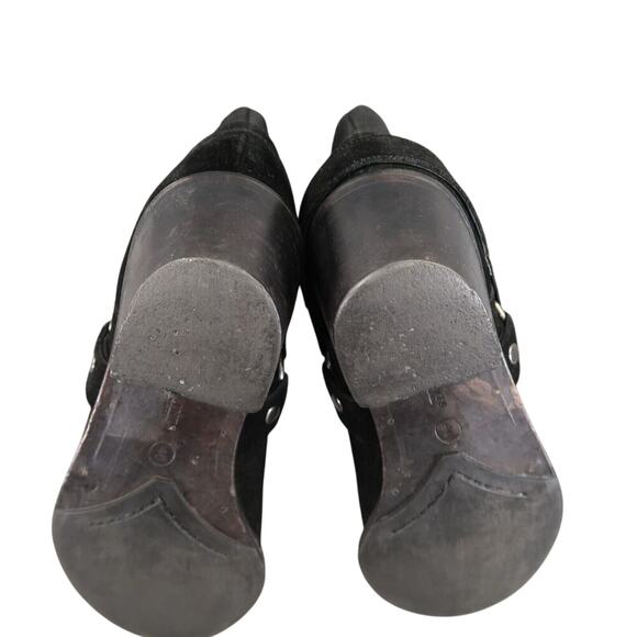 AllSaints Shoes Womens 40 Bootie Harness Leather Block Heel Fashion Slip On Boot - Picture 12 of 16